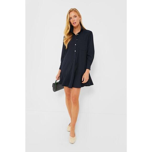 TUCKERNUCK Navy Crepe Callahan Shirt Dress Size M NWT Retail $148 Tuckernuck - Picture 4 of 6